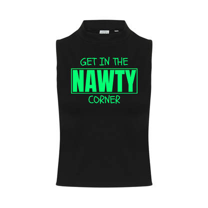 Get in the Nawty Corner Neon UV Reactive Sleeveless Crop