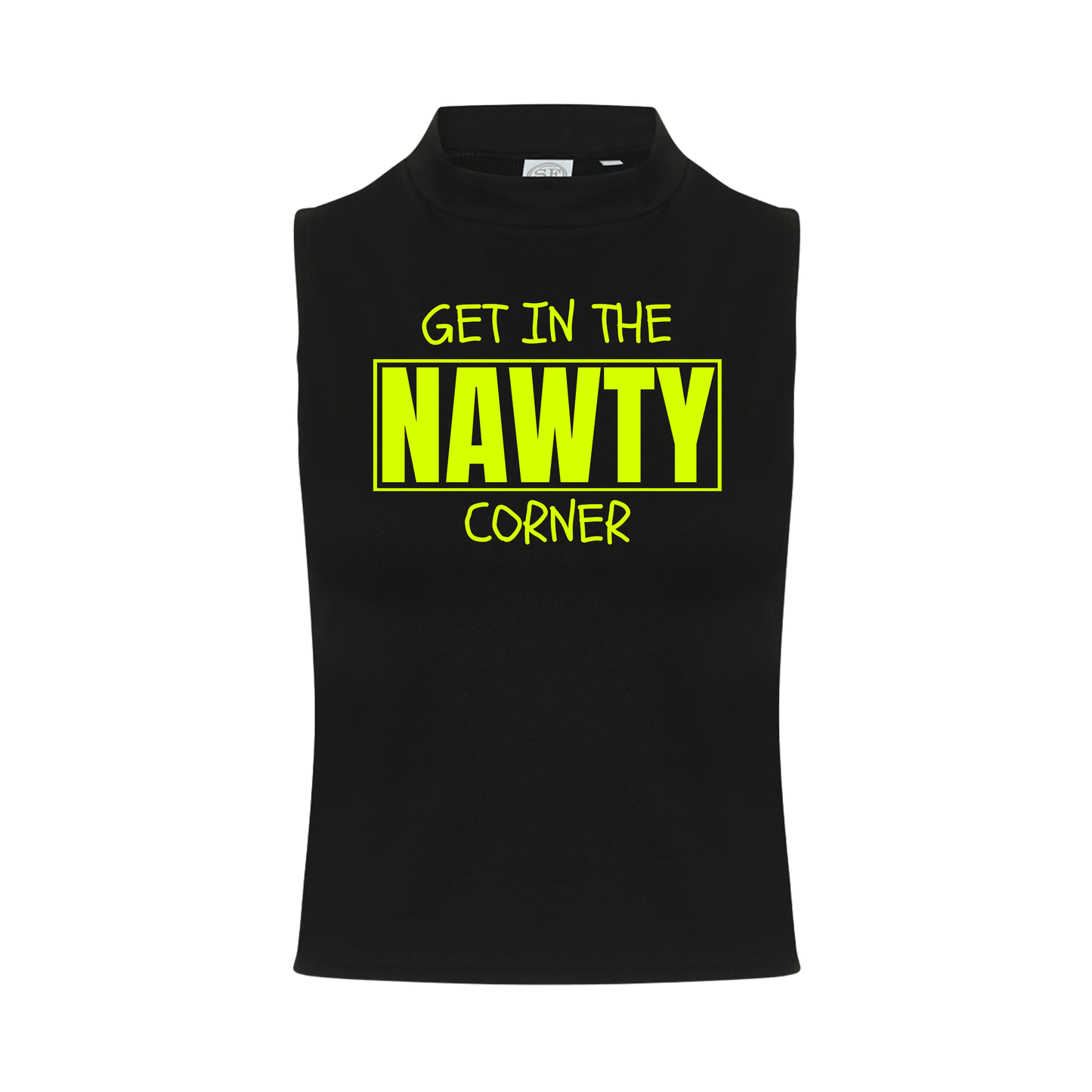 Get in the Nawty Corner Neon UV Reactive Sleeveless Crop