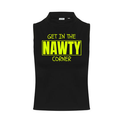 Get in the Nawty Corner Neon UV Reactive Sleeveless Crop