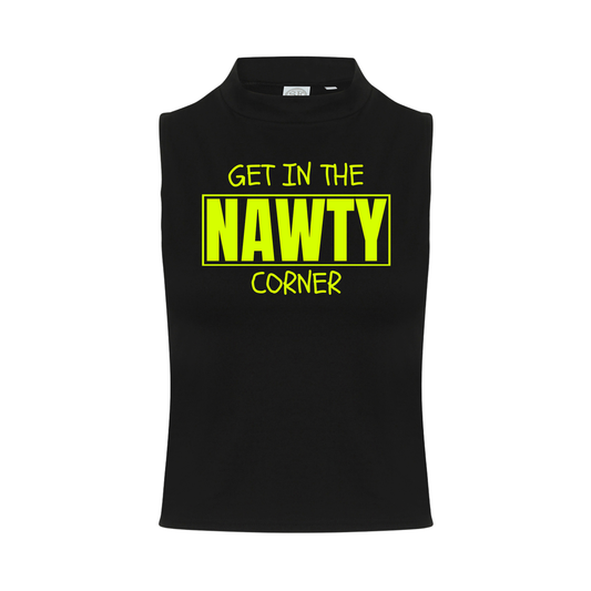 Get in the Nawty Corner Neon UV Reactive Sleeveless Crop