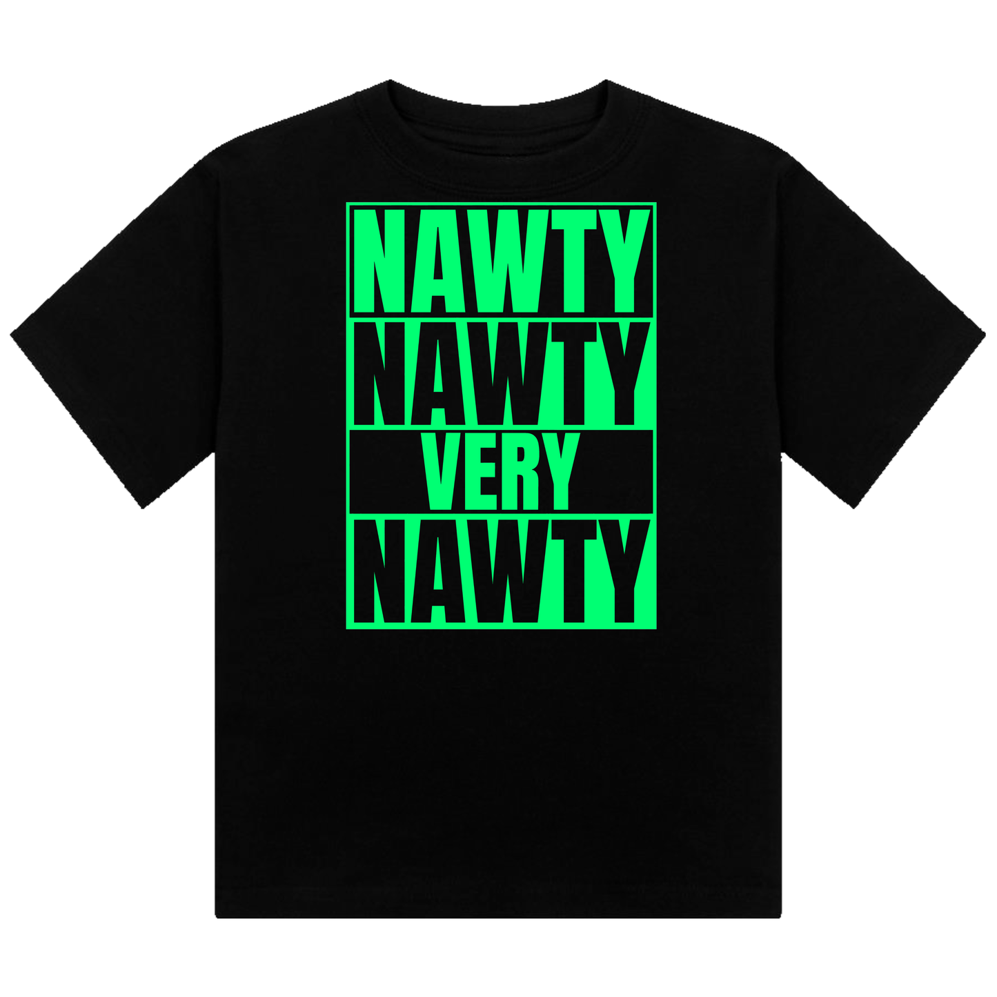 Nawty Nawty Very Nawty Neon UV Reactive Cropped Tshirt