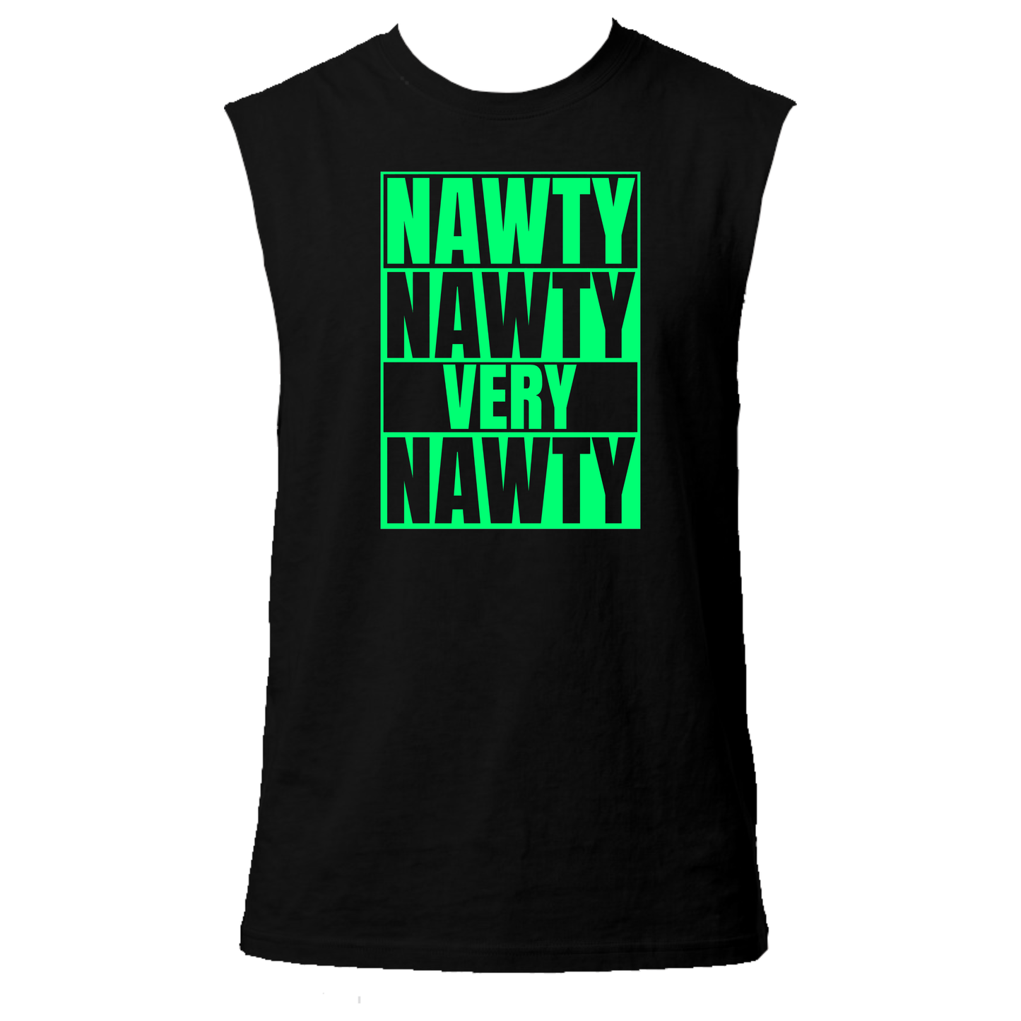 Nawty Nawty Very Nawty Neon UV Reactive Sleeveless Tshirt