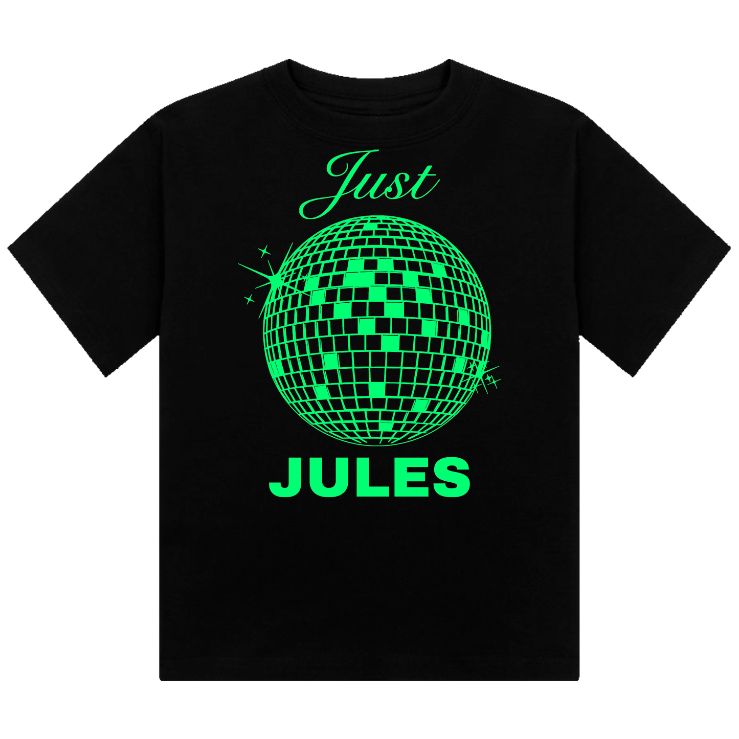 Just Jules Disco Ball Neon UV Reactive Cropped Tshirt