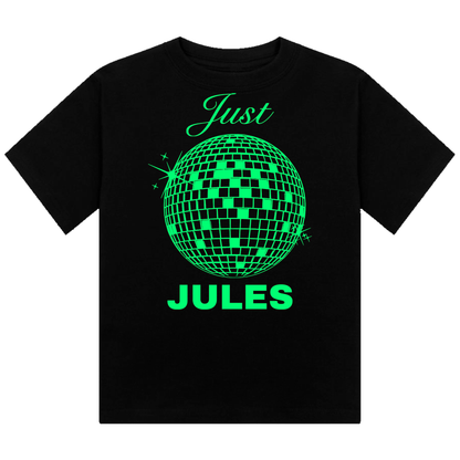 Just Jules Disco Ball Neon UV Reactive Cropped Tshirt