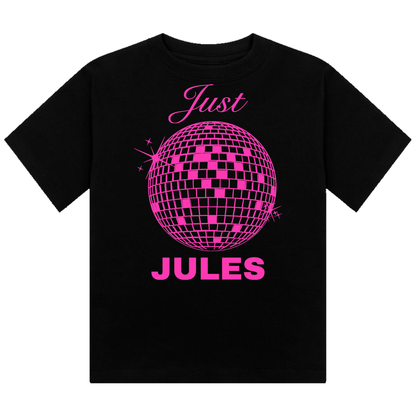 Just Jules Disco Ball Neon UV Reactive Cropped Tshirt