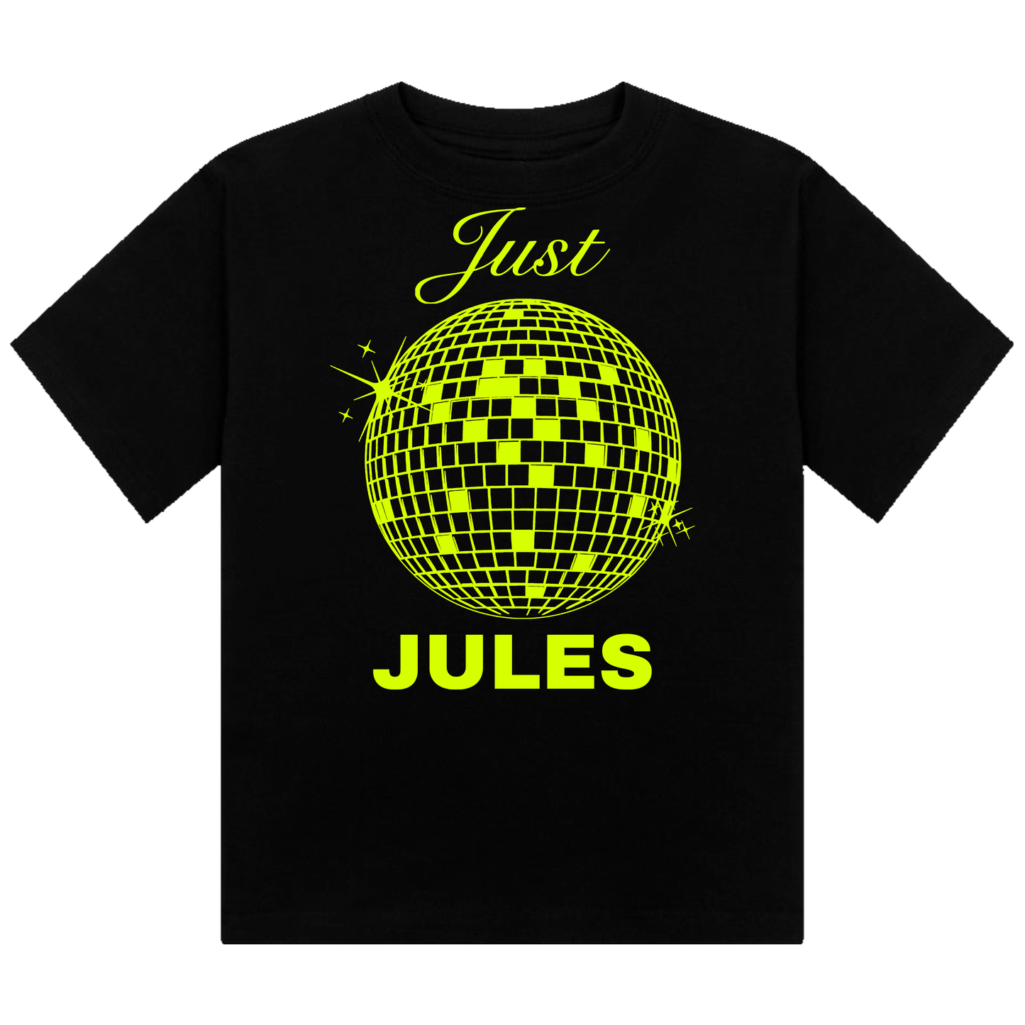 Just Jules Disco Ball Neon UV Reactive Cropped Tshirt