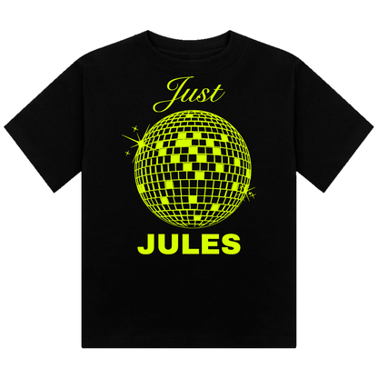 Just Jules Disco Ball Neon UV Reactive Cropped Tshirt