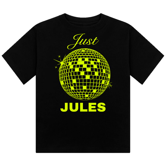 Just Jules Disco Ball Neon UV Reactive Cropped Tshirt