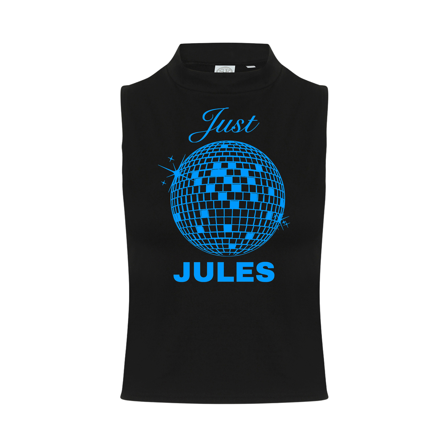 Just Jules Disco Ball Neon UV Reactive Sleeveless Crop