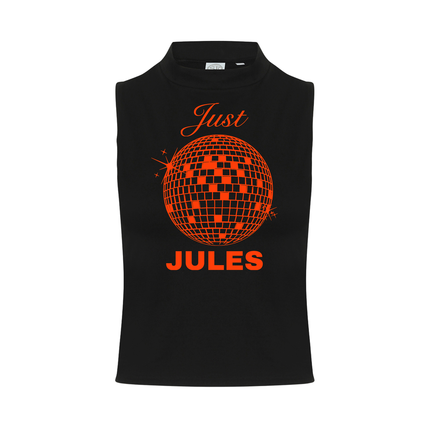 Just Jules Disco Ball Neon UV Reactive Sleeveless Crop