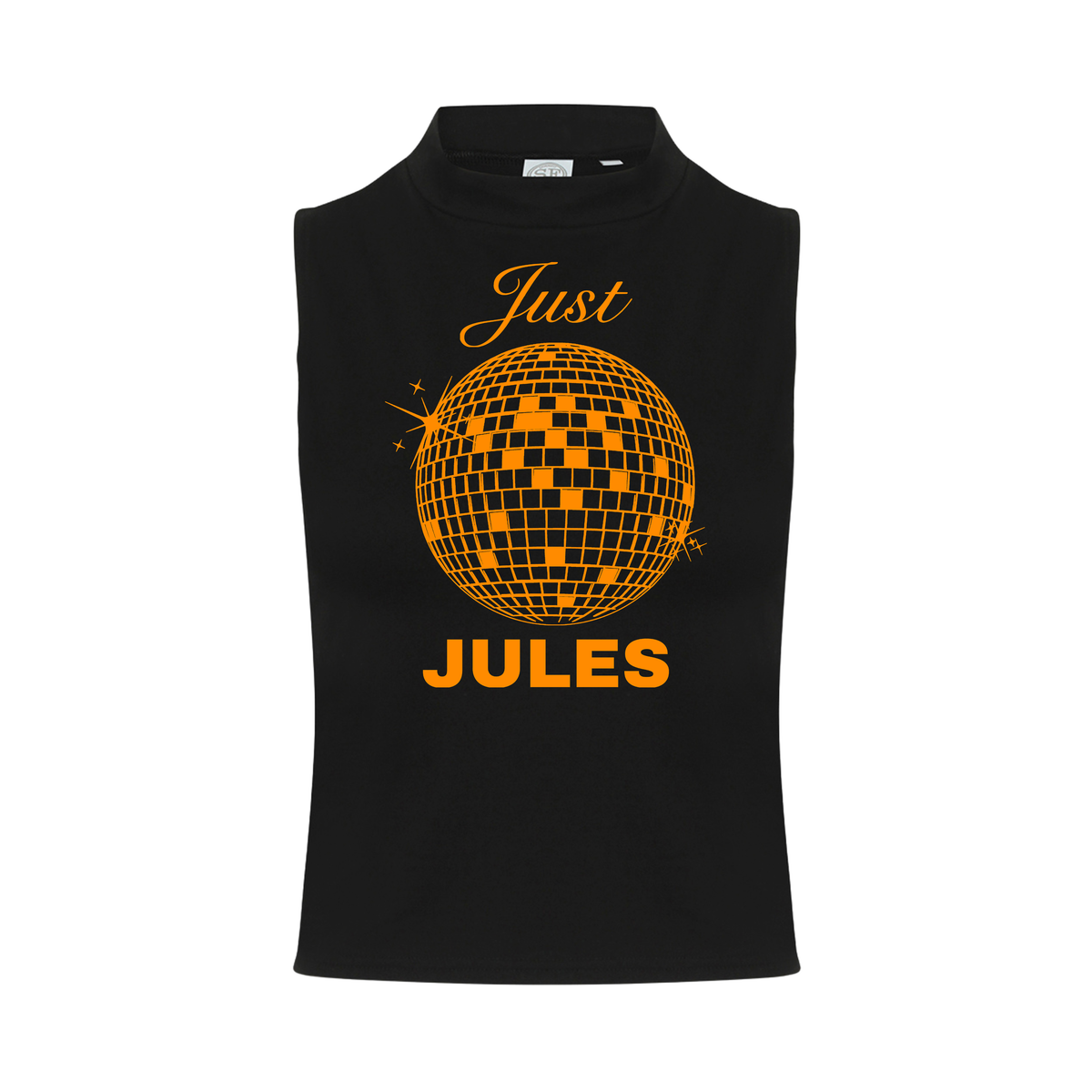 Just Jules Disco Ball Neon UV Reactive Sleeveless Crop