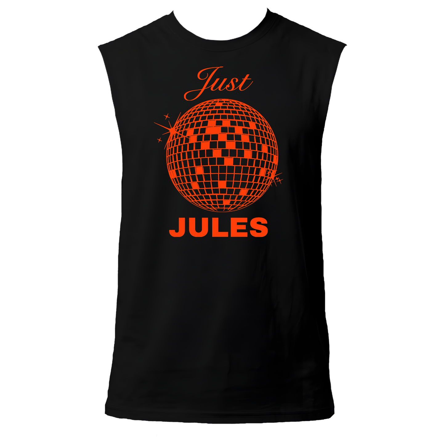 Just Jules Disco Ball Neon UV Reactive Sleeveless Tshirt