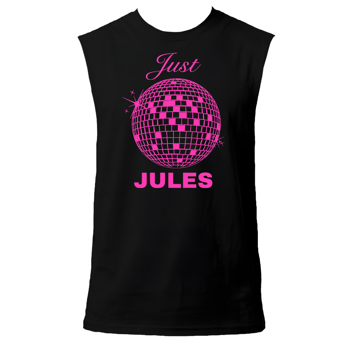 Just Jules Disco Ball Neon UV Reactive Sleeveless Tshirt
