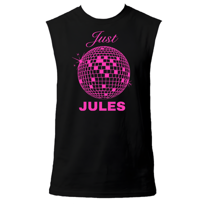 Just Jules Disco Ball Neon UV Reactive Sleeveless Tshirt