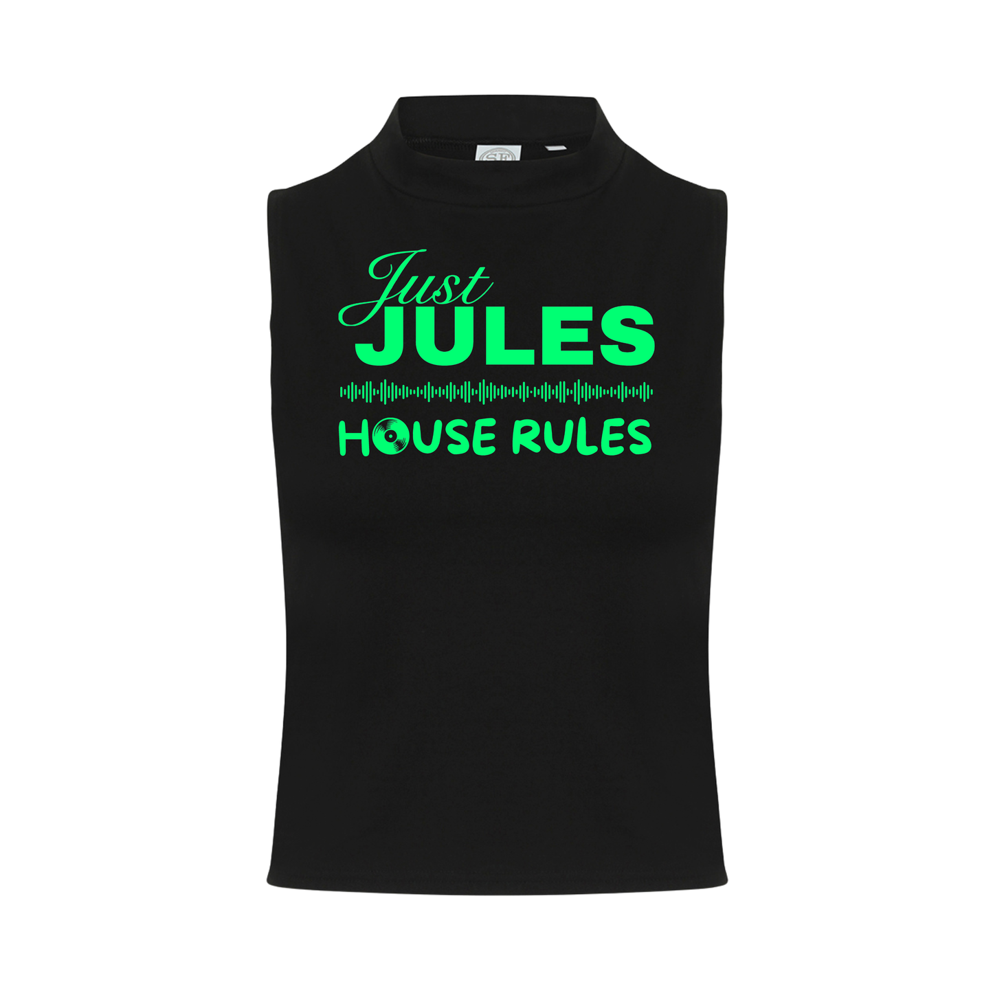 Just Jules House Rules Neon UV Reactive Sleeveless Crop