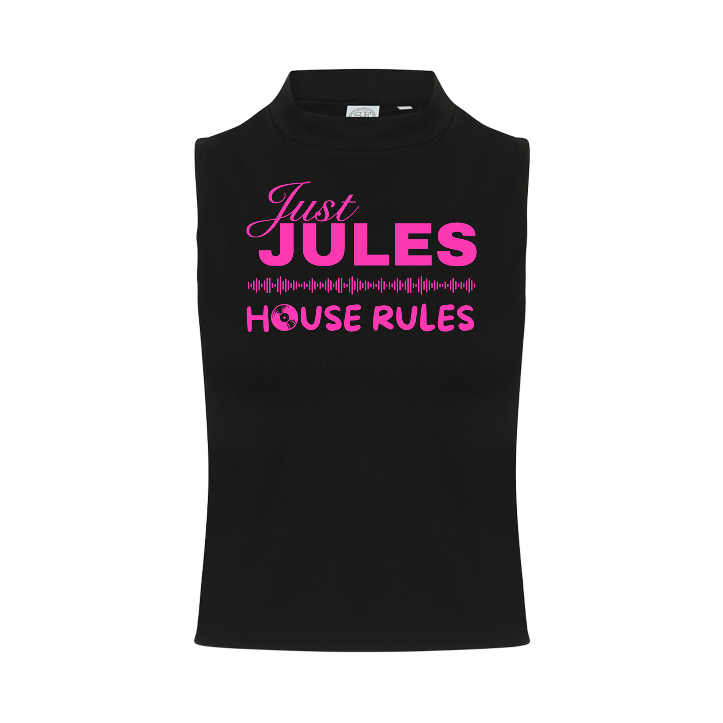 Just Jules House Rules Neon UV Reactive Sleeveless Crop
