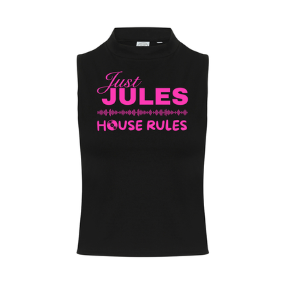 Just Jules House Rules Neon UV Reactive Sleeveless Crop