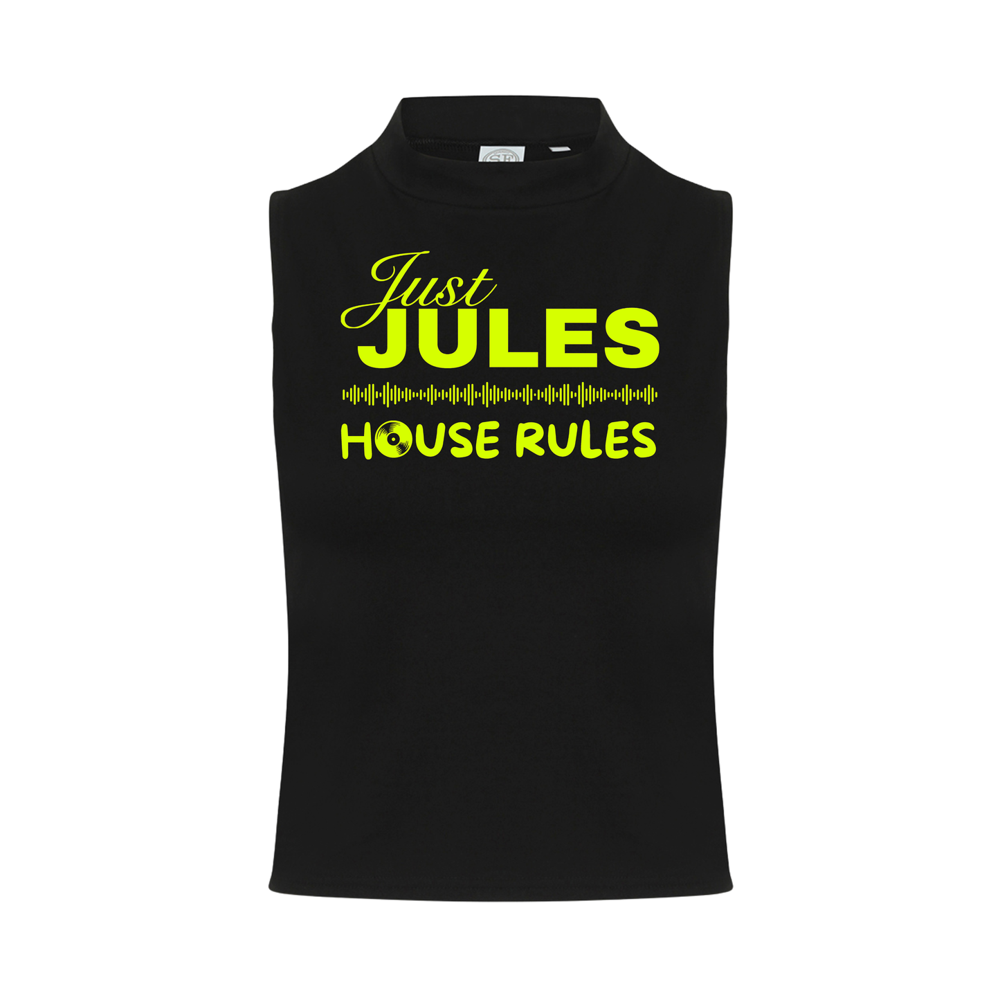 Just Jules House Rules Neon UV Reactive Sleeveless Crop