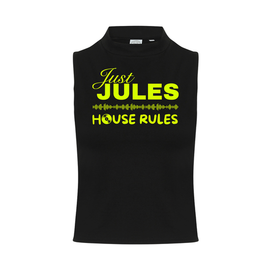 Just Jules House Rules Neon UV Reactive Sleeveless Crop