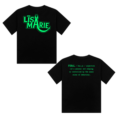 Lisa-Marie Definition of Feral Neon UV Reactive Cropped Tshirt