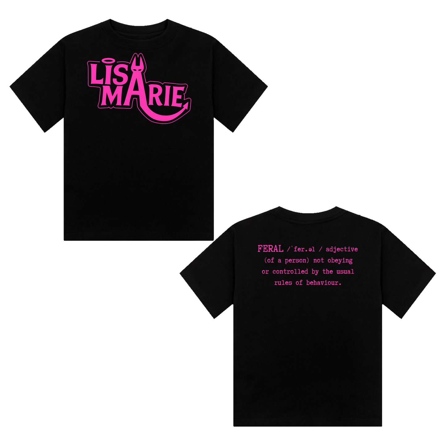 Lisa-Marie Definition of Feral Neon UV Reactive Cropped Tshirt