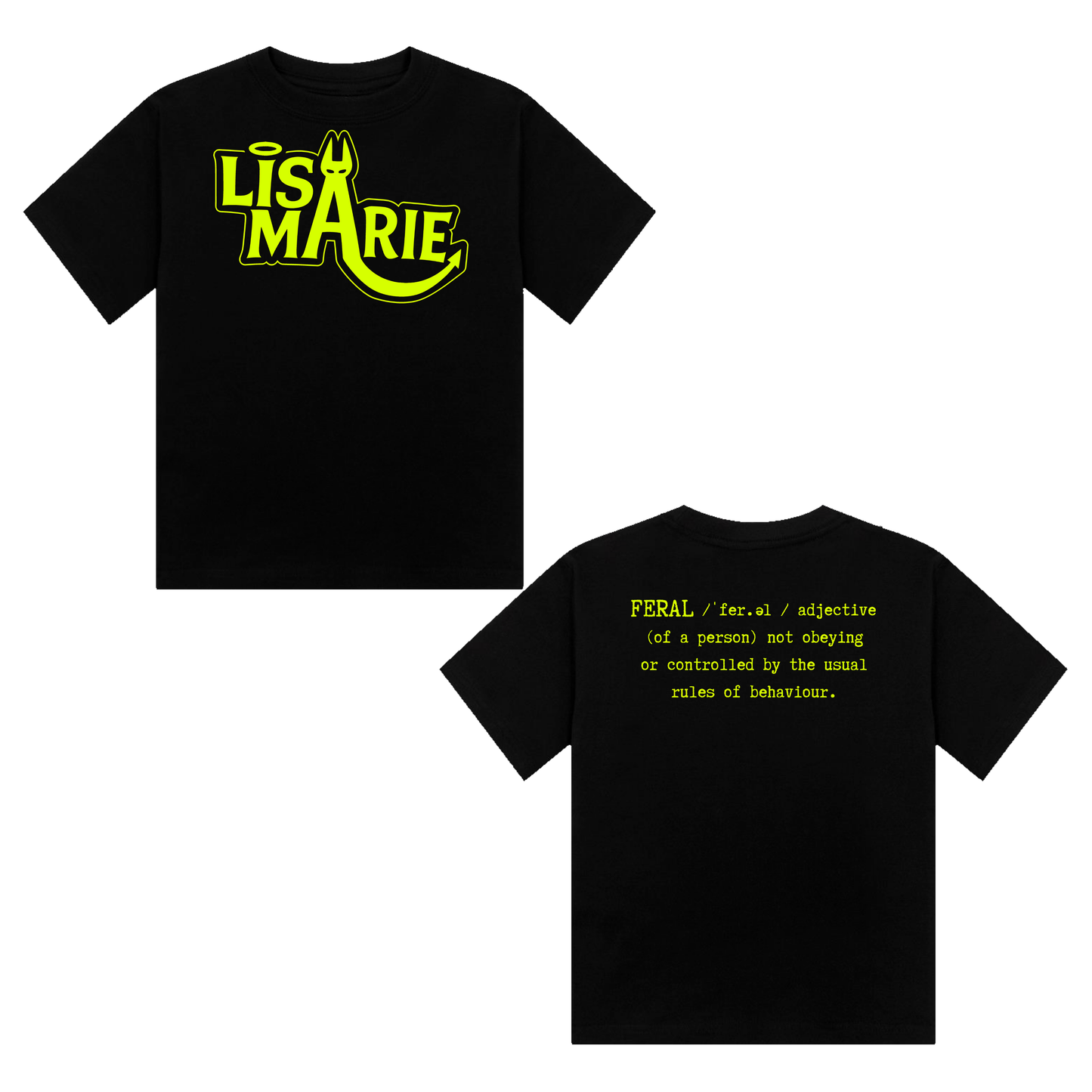 Lisa-Marie Definition of Feral Neon UV Reactive Cropped Tshirt
