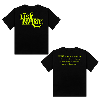 Lisa-Marie Definition of Feral Neon UV Reactive Cropped Tshirt
