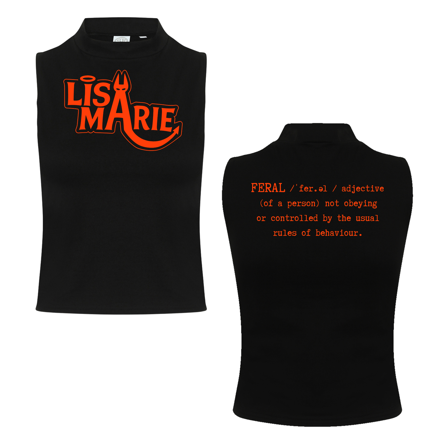 Lisa-Marie Definition of Feral Neon UV Reactive Sleeveless Crop