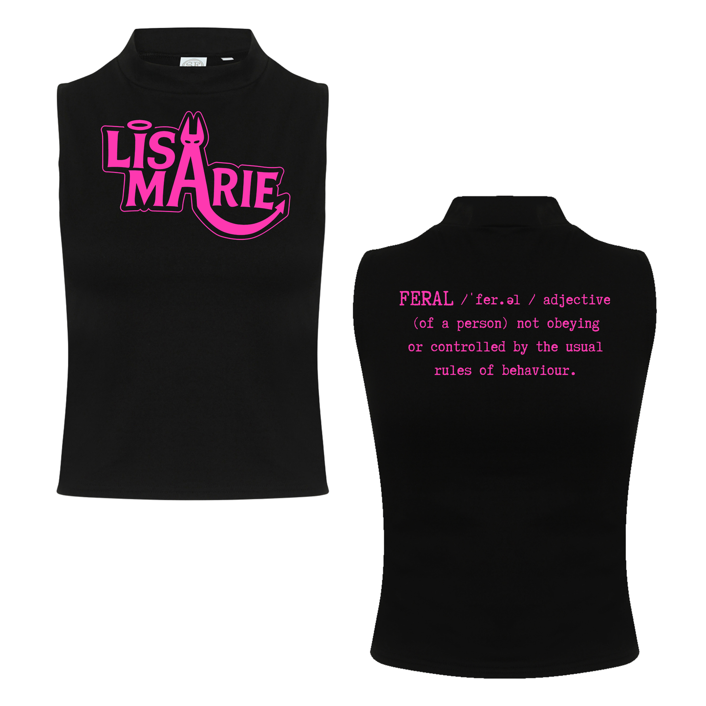 Lisa-Marie Definition of Feral Neon UV Reactive Sleeveless Crop