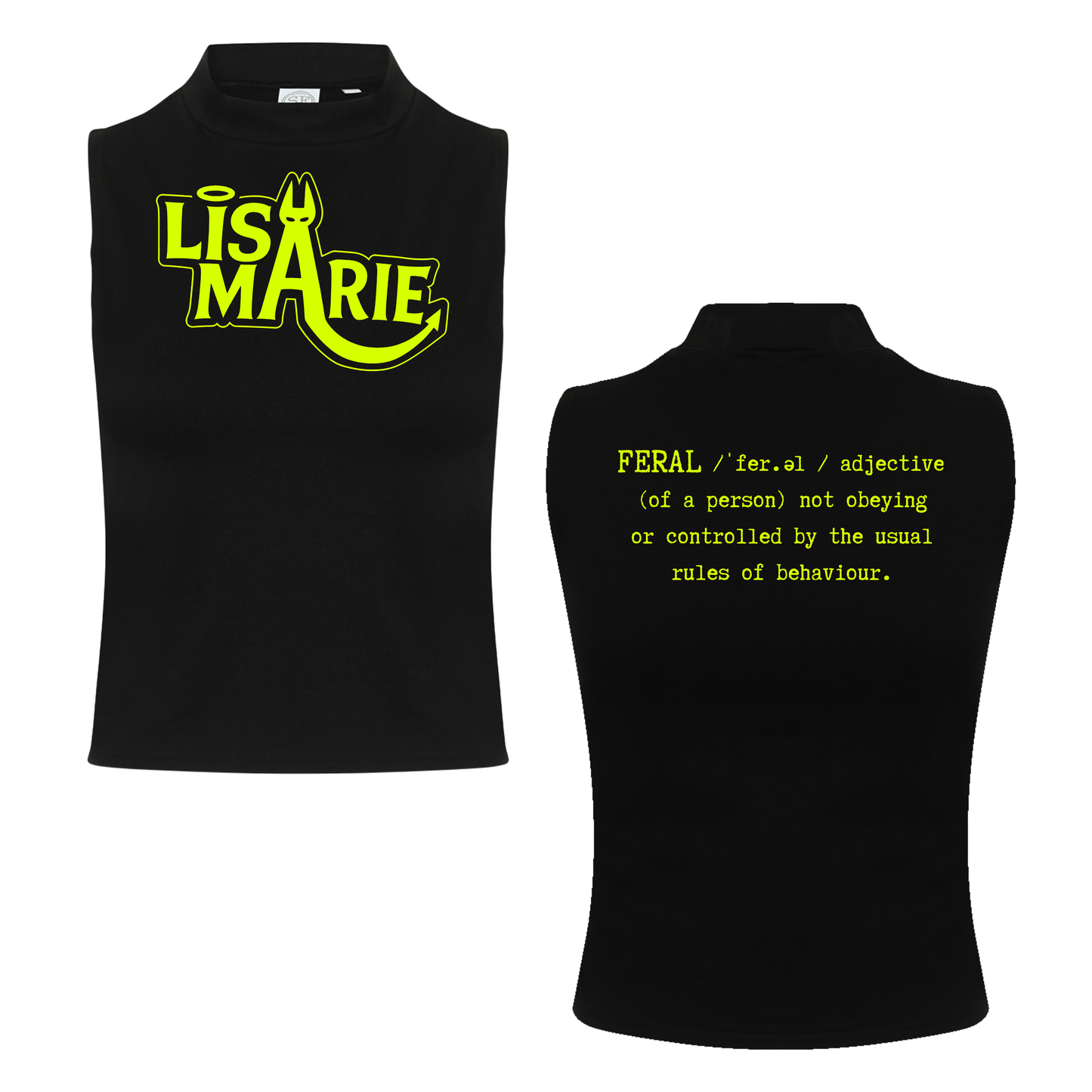 Lisa-Marie Definition of Feral Neon UV Reactive Sleeveless Crop