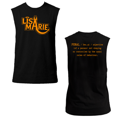 Lisa-Marie Definition of Feral  Neon UV Reactive Sleeveless Tshirt