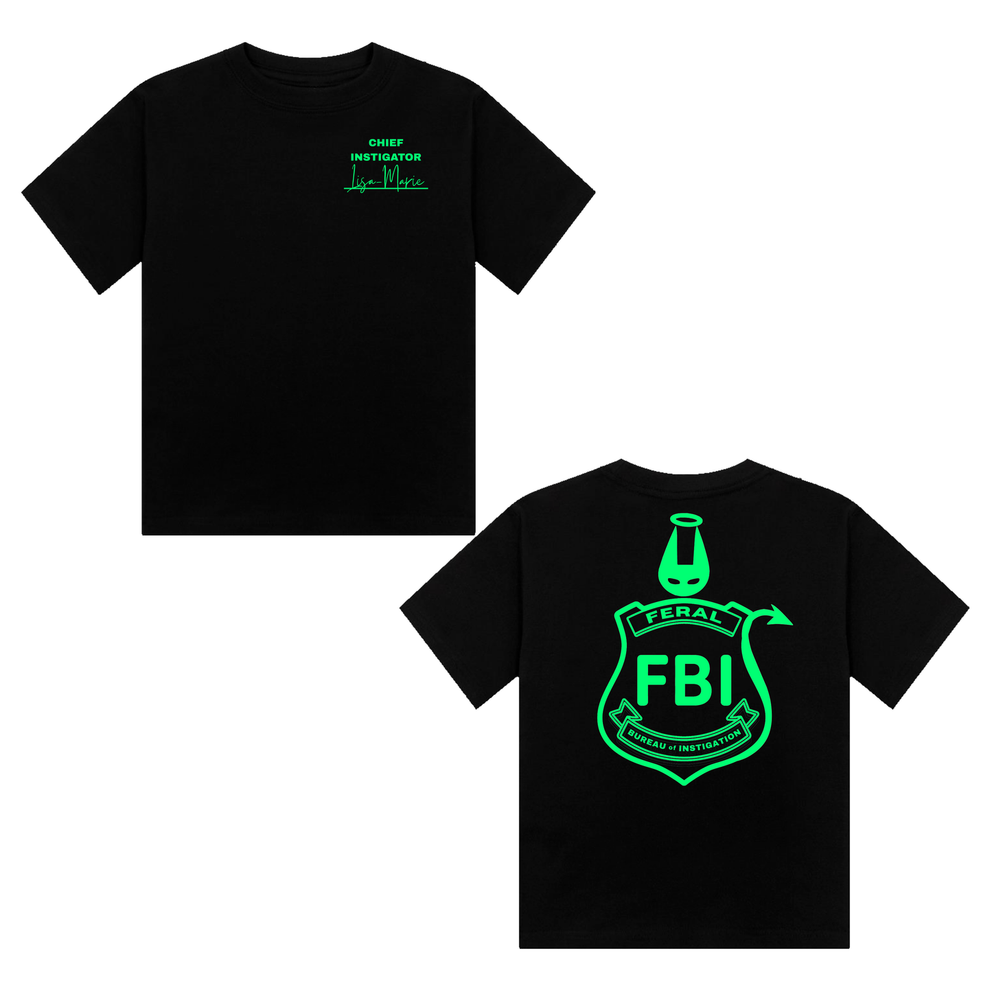 Lisa-Marie FBI Neon UV Reactive Cropped Tshirt