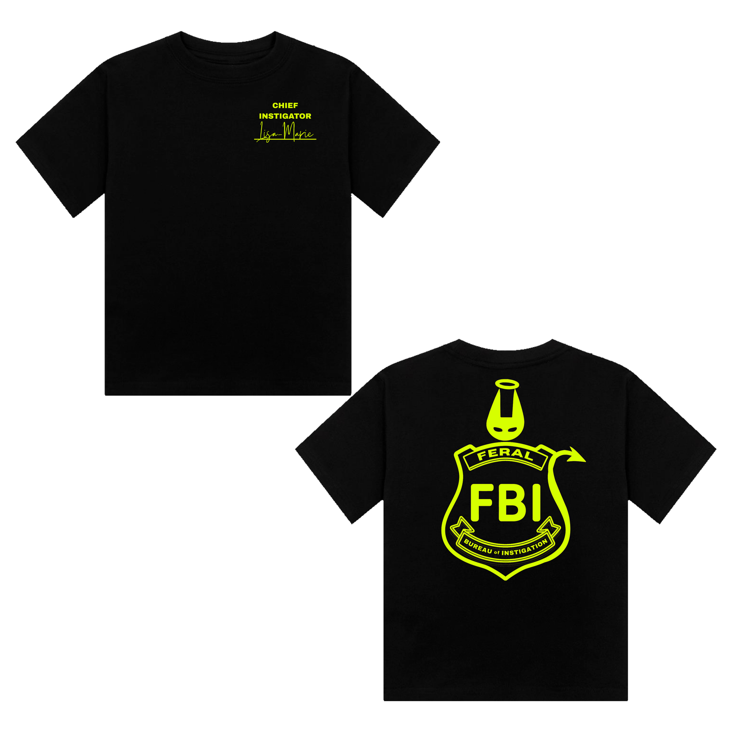 Lisa-Marie FBI Neon UV Reactive Cropped Tshirt