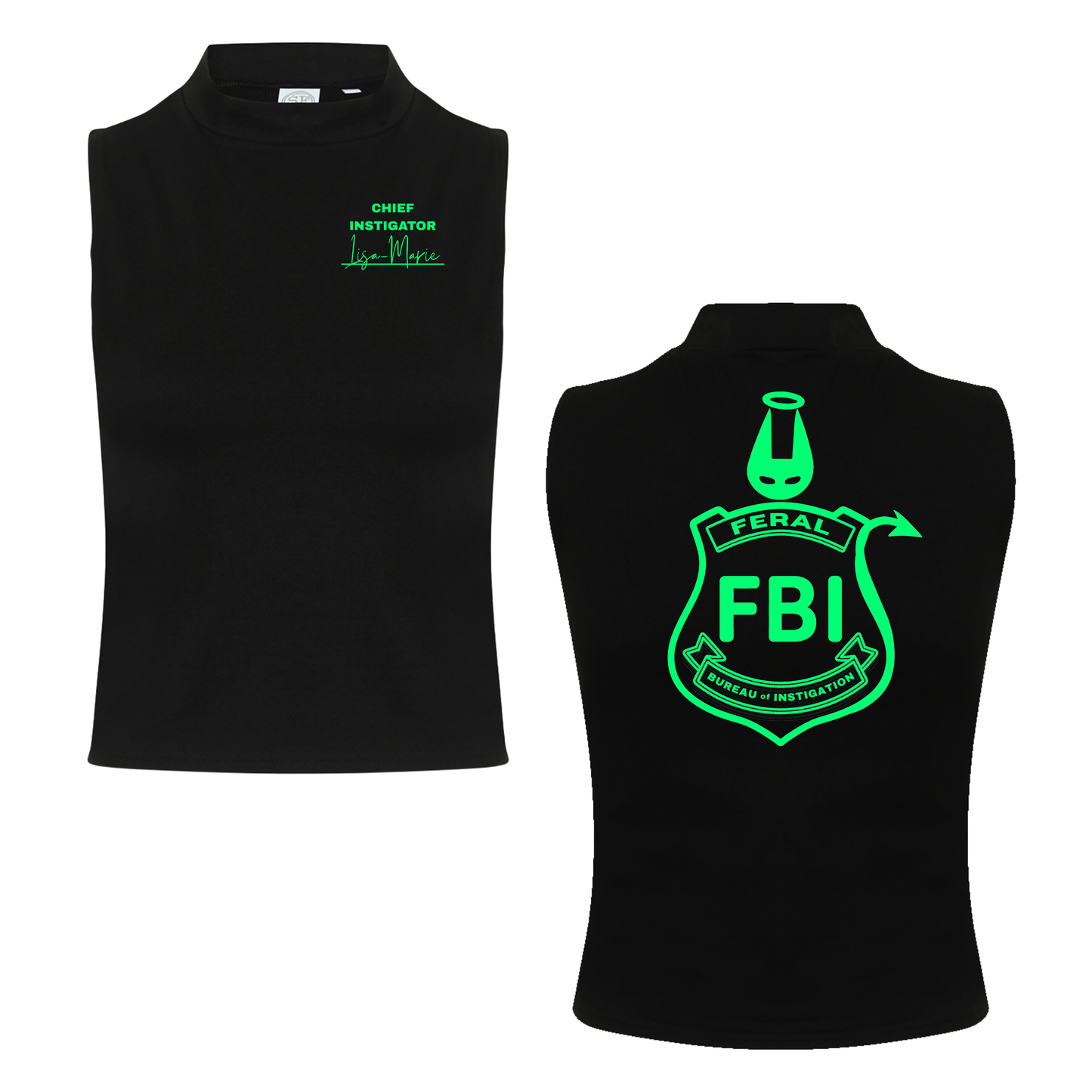 Lisa-Marie FBI  Neon UV Reactive Sleeveless Crop