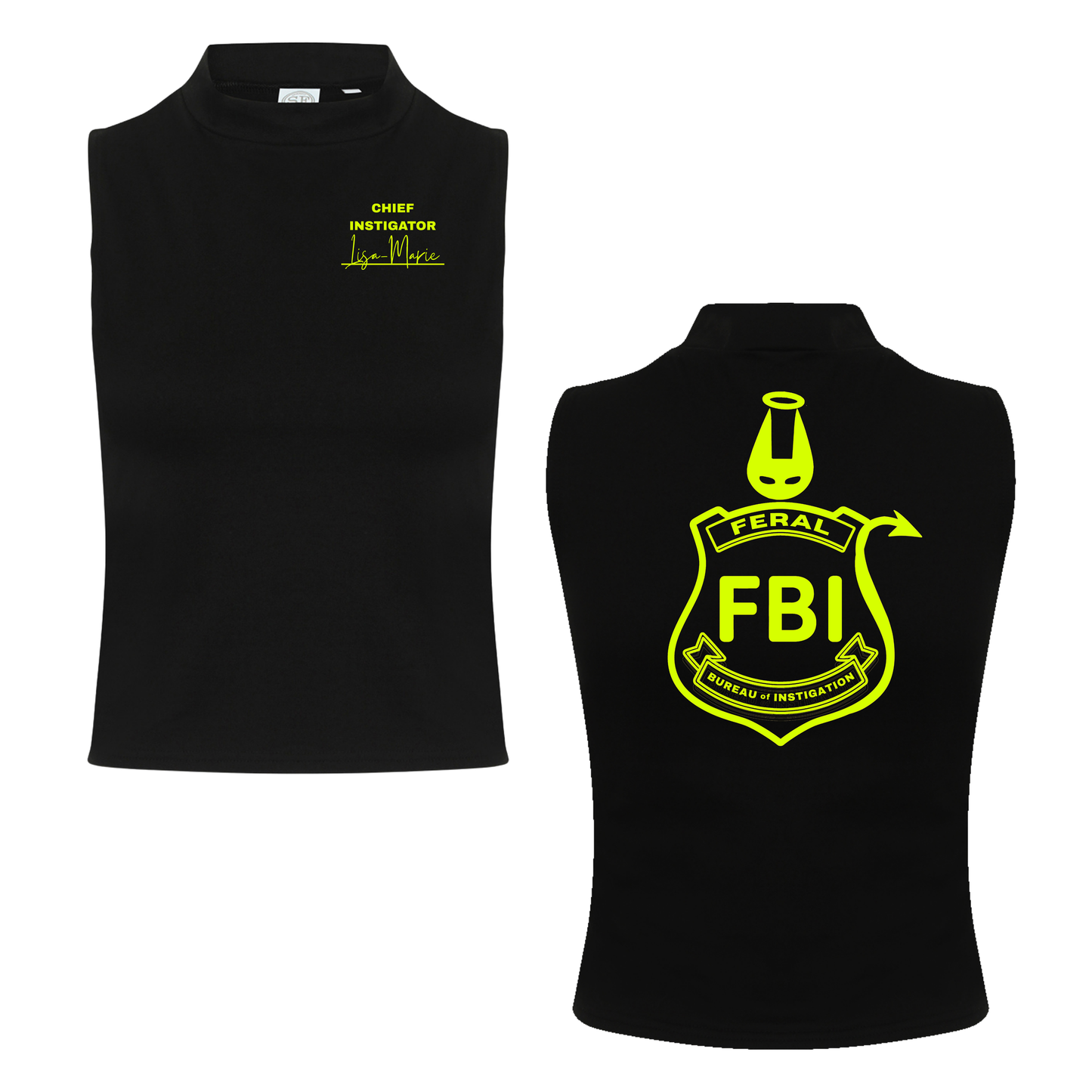 Lisa-Marie FBI  Neon UV Reactive Sleeveless Crop