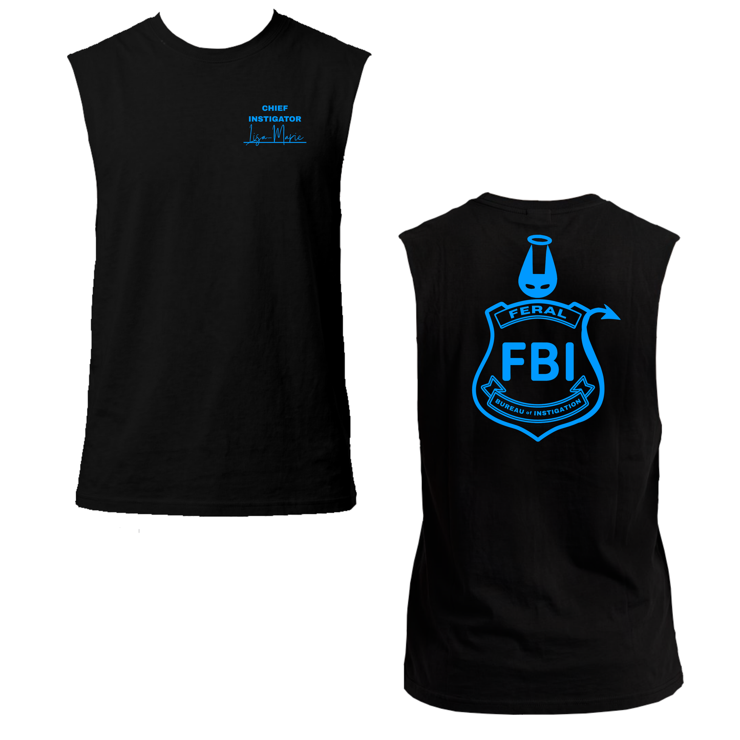Lisa-Marie FBI Neon UV Reactive Sleeveless Tshirt