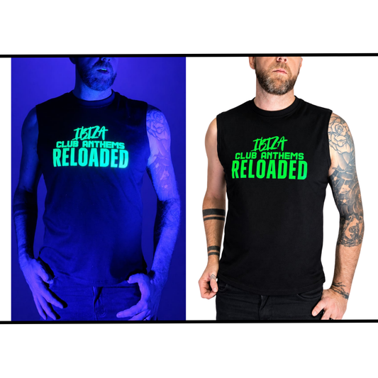 Ibiza Club Anthems Neon UV Reactive Sleeveless Tshirt