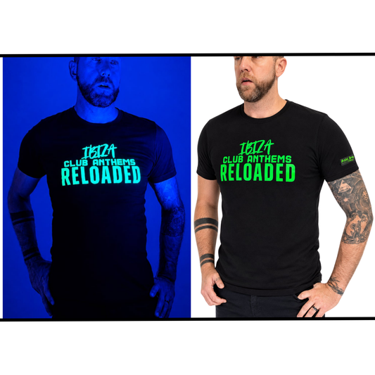 Ibiza Club Anthems Neon UV Reactive Logo Classic Short Sleeved Tshirt