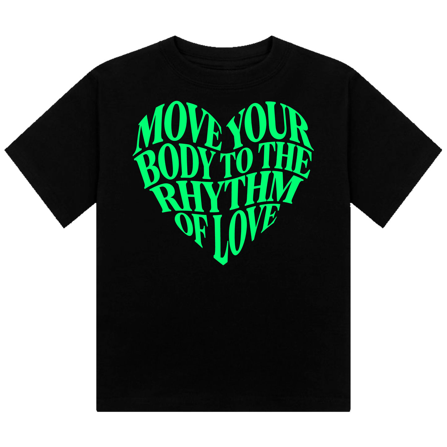Move Your Body Neon UV Reactive Cropped Tshirt