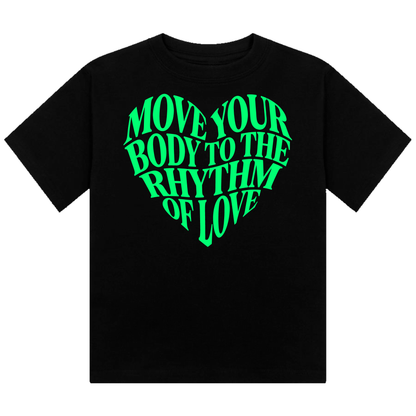Move Your Body Neon UV Reactive Cropped Tshirt
