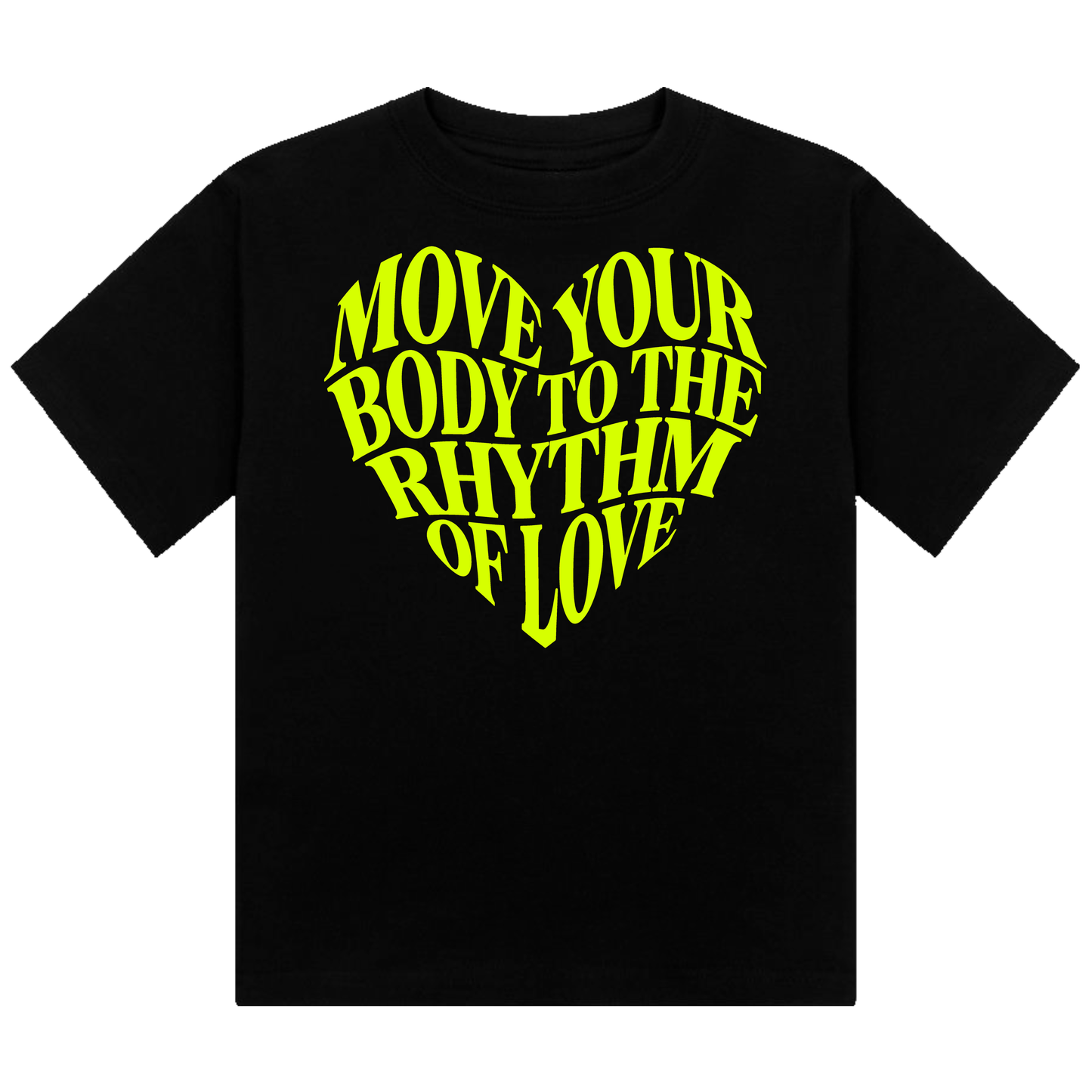 Move Your Body Neon UV Reactive Cropped Tshirt