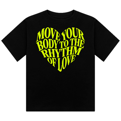 Move Your Body Neon UV Reactive Cropped Tshirt