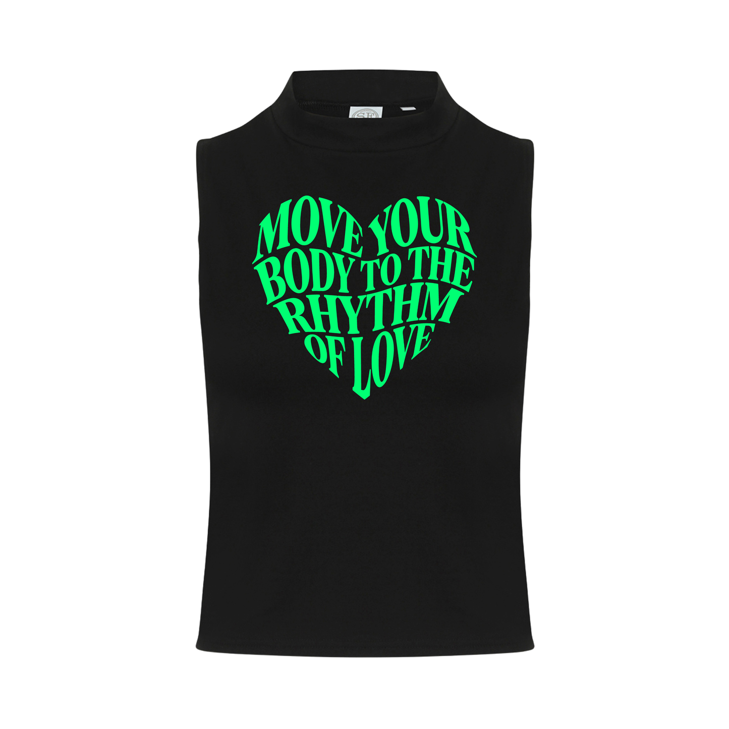 Move Your Body Neon UV Reactive Sleeveless Crop