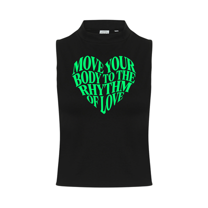 Move Your Body Neon UV Reactive Sleeveless Crop
