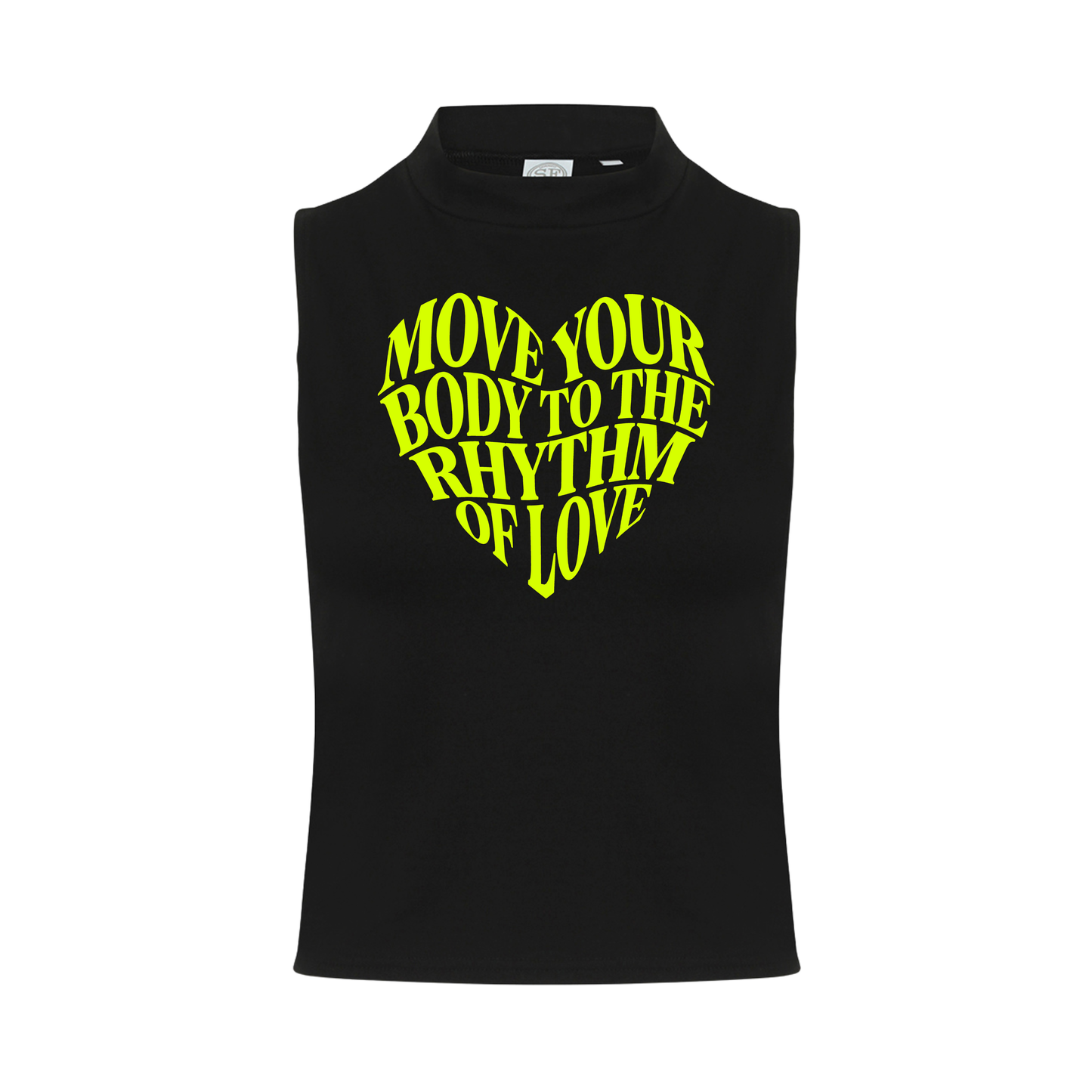 Move Your Body Neon UV Reactive Sleeveless Crop