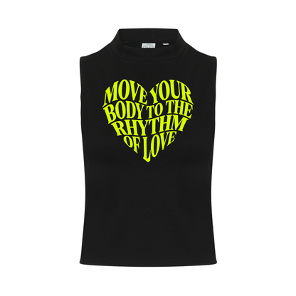Move Your Body Neon UV Reactive Sleeveless Crop