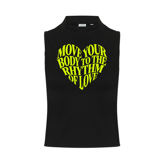 Move Your Body Neon UV Reactive Sleeveless Crop
