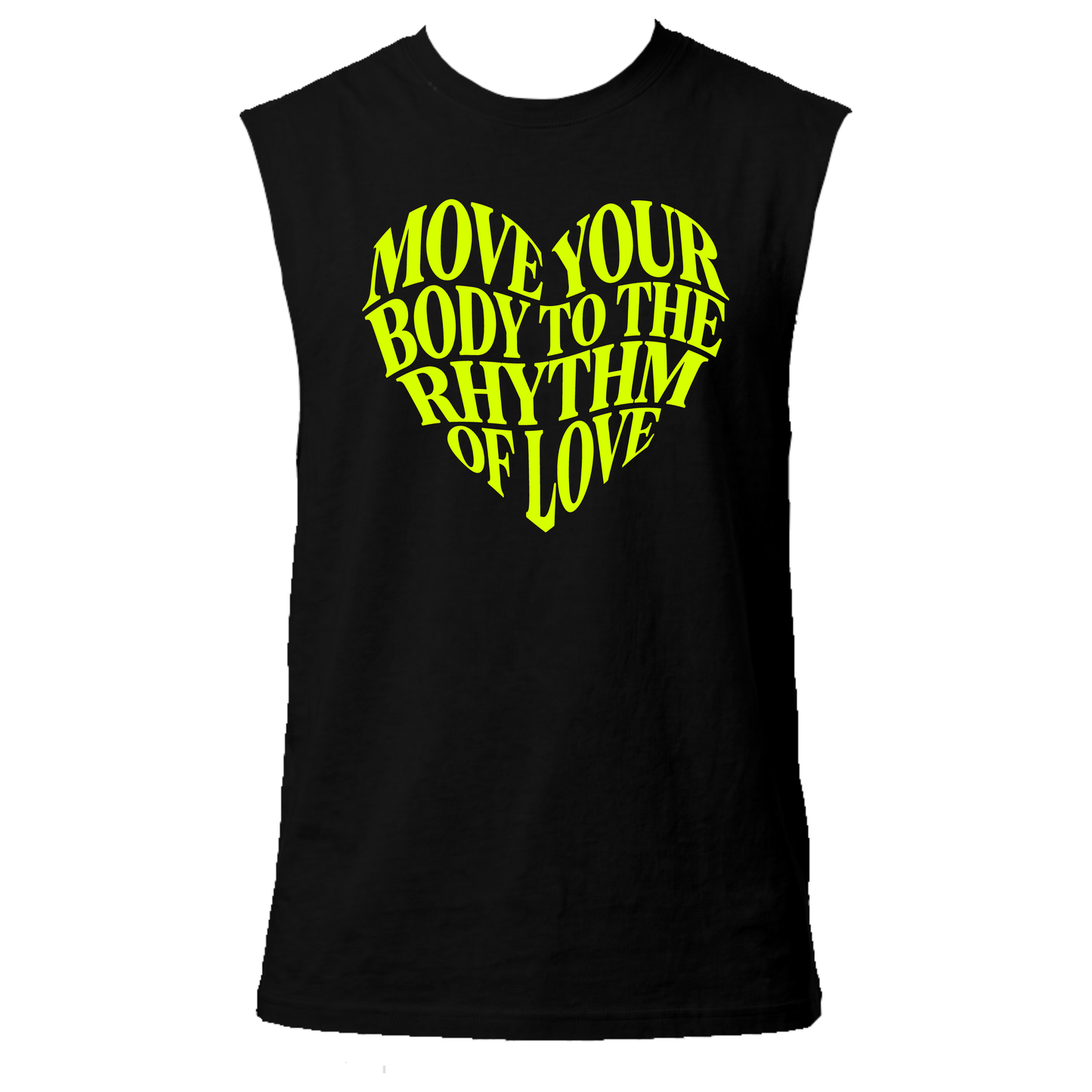 Move Your Body Neon UV Reactive Sleeveless Tshirt