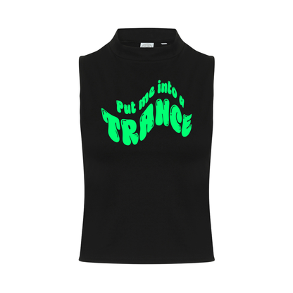 Put me Into A Trance Neon UV Reactive Sleeveless Crop