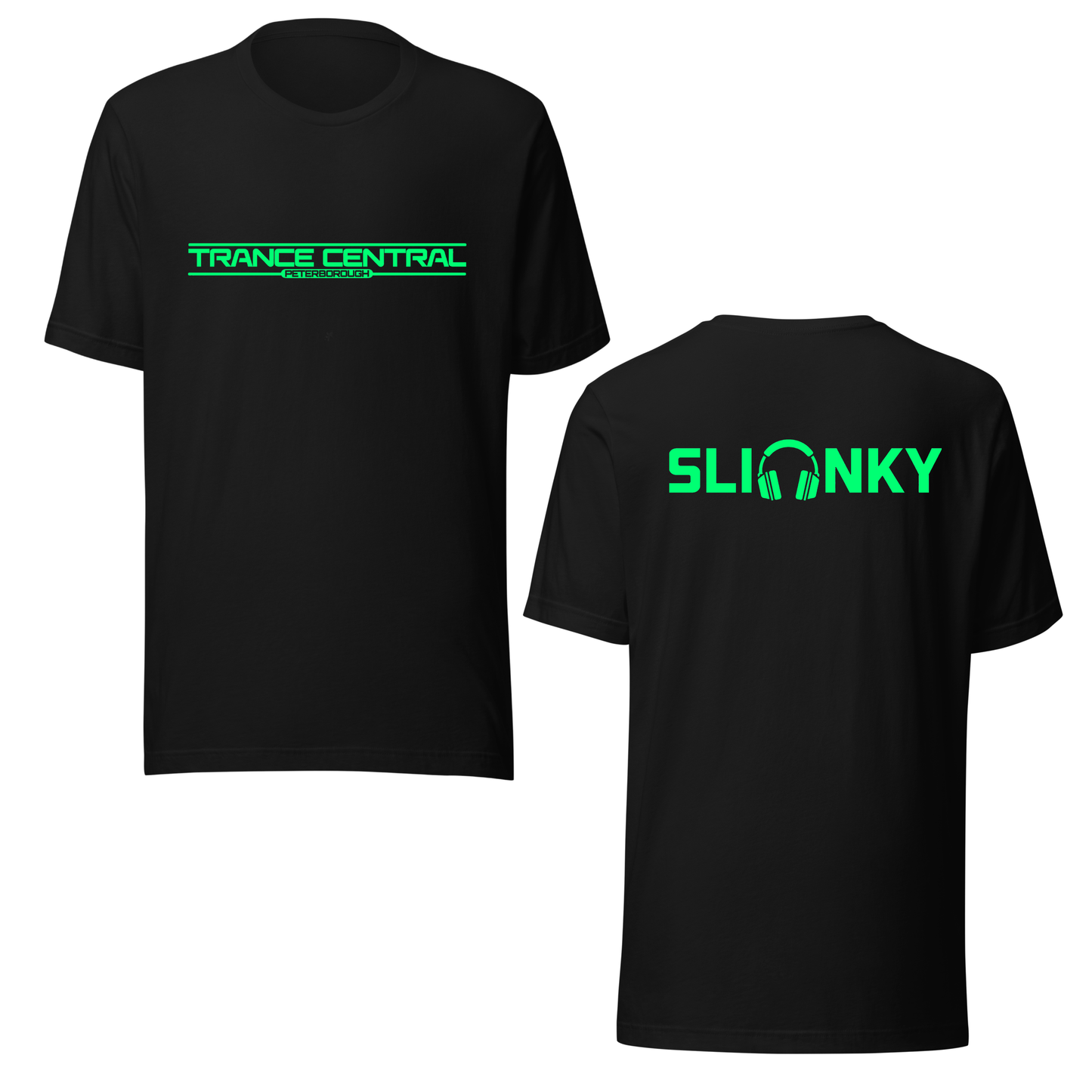 Slinky X Trance Central Neon UV Reactive Front & Back Print Classic Short Sleeved Tshirt